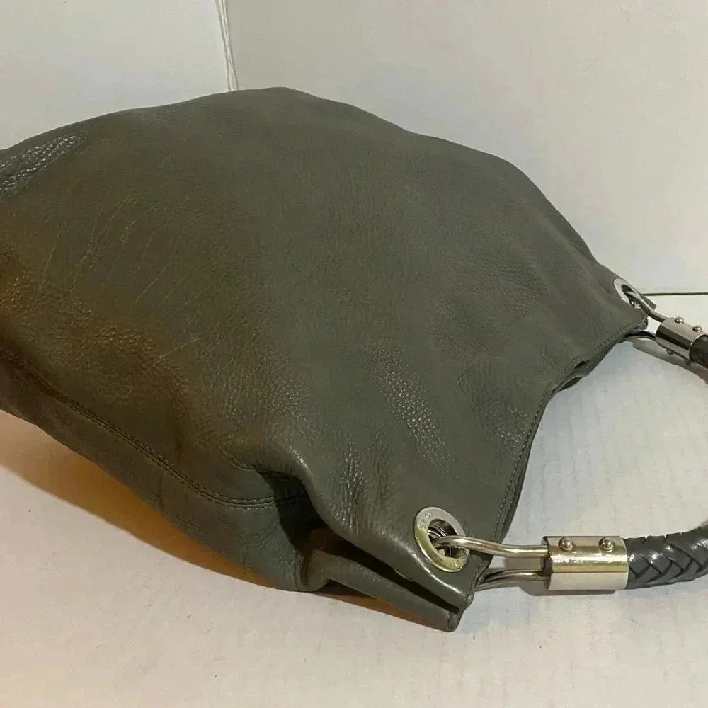 Michael kors grey distressed leather hobo/ shoulder handbag